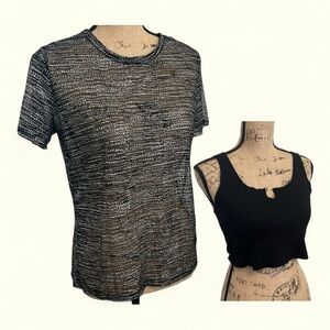 Bundle! 2pc Set - Victoria’s Secret Mesh Top + Listicle Black Cropped Tank